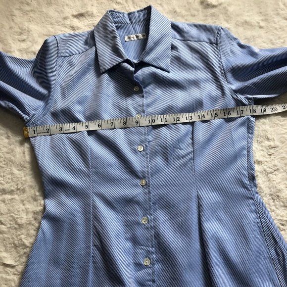 Jill McGowan Striped Button Down Shirt With Ruffle Cuffs Size XS - Picture 7 of 8